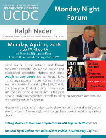 Monday Night Forum: Ralph Nader
