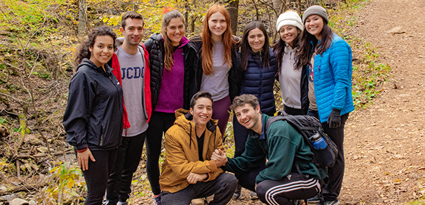 students hiking in Rock Creek Park