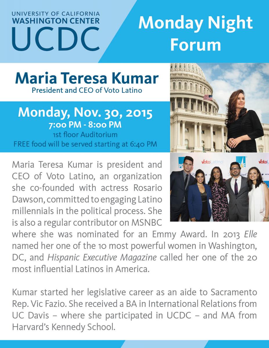 Monday Night Forum: Maria Teresa Kumar